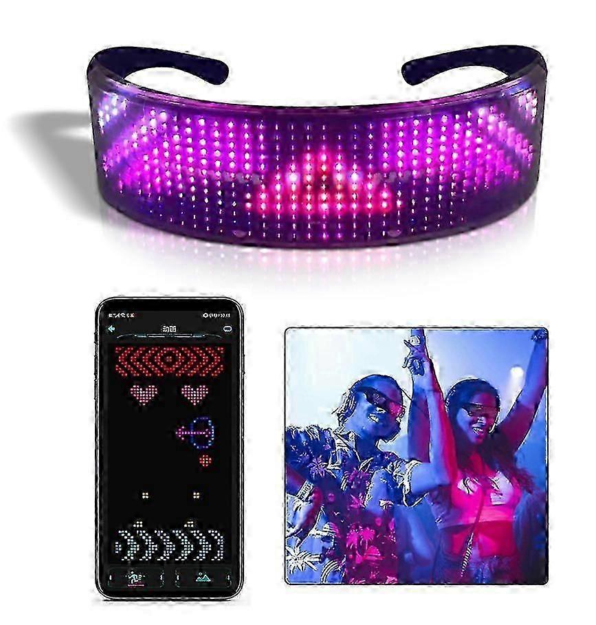DIY Edit Bluetooth LED Glasses APP Control for Party Decor Display Text Drawings
