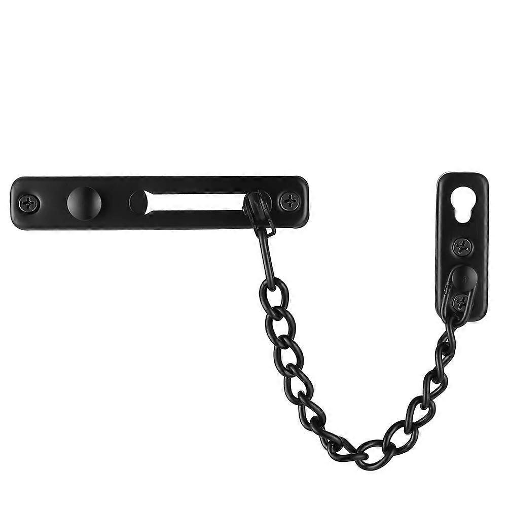 Door Chain Lock Black, Stainless Steel Door Guard with Spring AntiTheft Press Lock, Matte Black, HDC100PB