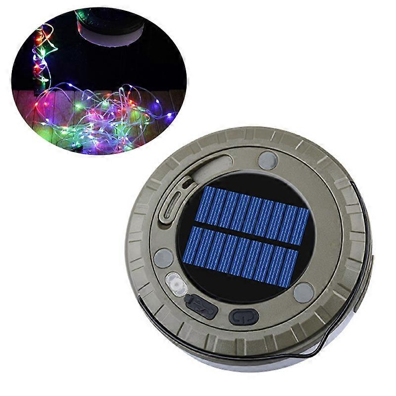 Solar LED Camping Light Type-C Charging Colorful String Lights