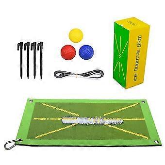 Golf Training Mat Set Portable Batting Practice Swing Detection Correct Divot