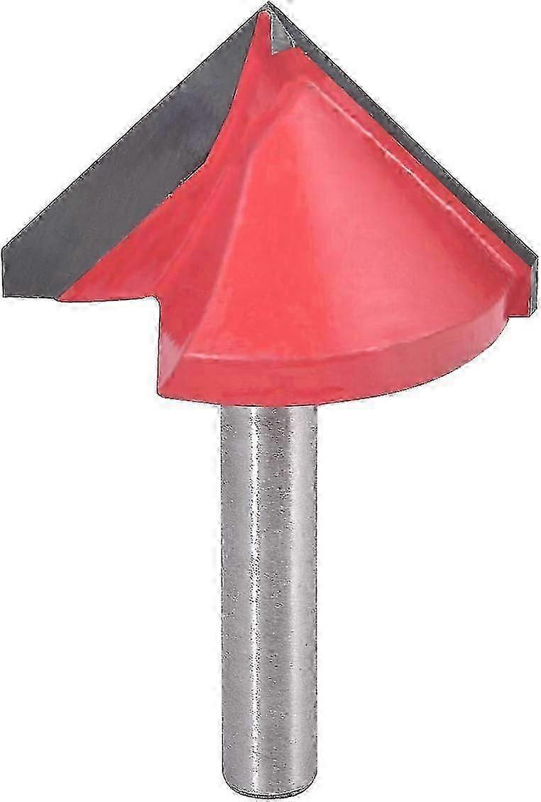 Groove Router Bit, Carbide V Groove Router Bit V for CNC Engraving, Woodworking Tool with 6mm Shank (6mm Shank, 32mm Width, 90 Degree) Red