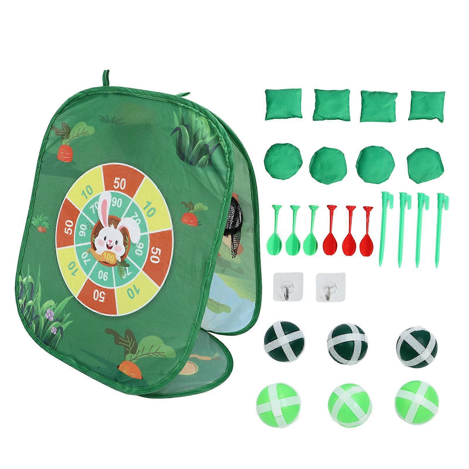קריקטורה ילדים לזרוק סט צעצועים ירוק בד נייד מתקפל בעלי חיים לזרוק צעצוע משחק לבנים בנות