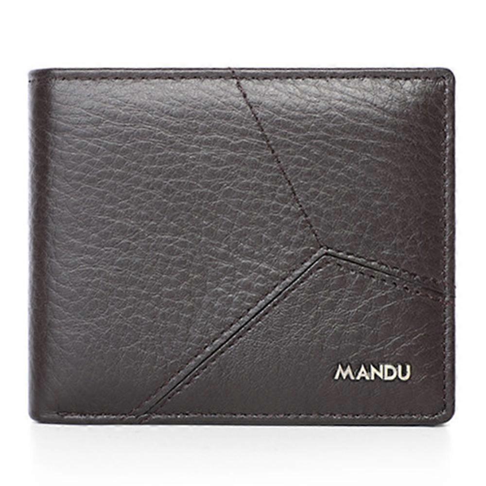 MANDU Men's Wallet Stylish Splicing Short Multi Card Slots Holder RFID Blocking