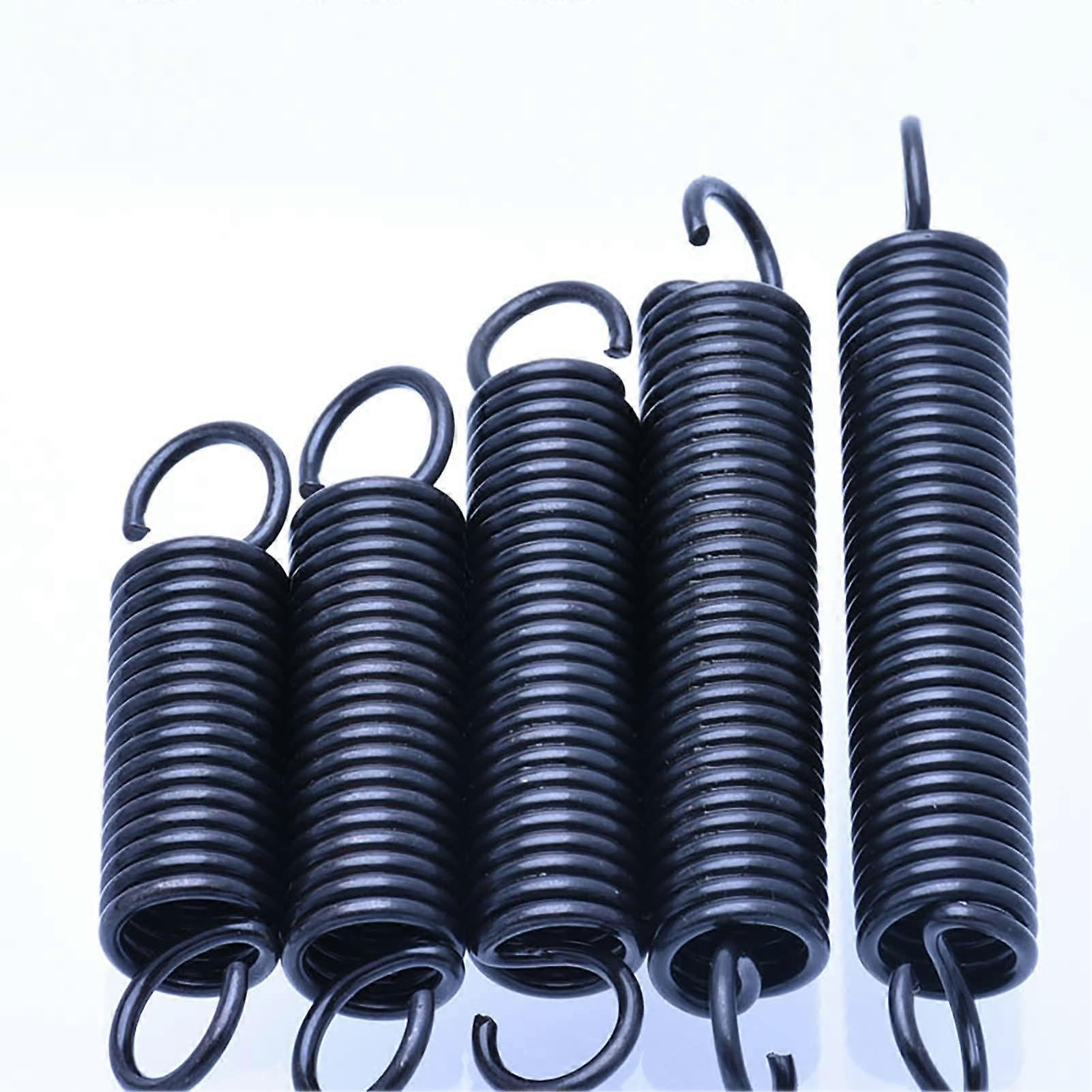 Spring Tension Springs Dual Hook, 0.8 mm Wire, 10 mm Outer Diameter, 40 mm Length, Spring Steel, Heavy Duty, Pack of 10