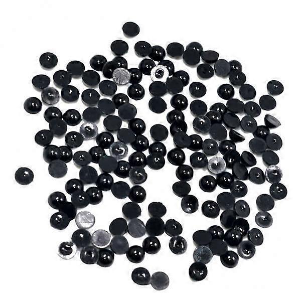 3-4Pack Schwarze Halbperle Perlen Flat Back Cabochon für DIY Scrapbooking 8mm