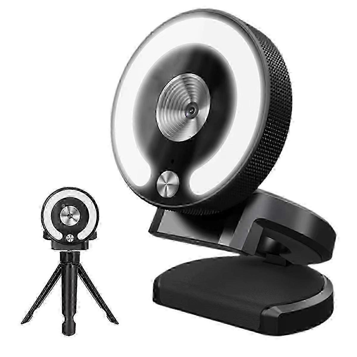 4K Webcam with Fill Light for Laptop PC Live Broadcast Video Camera