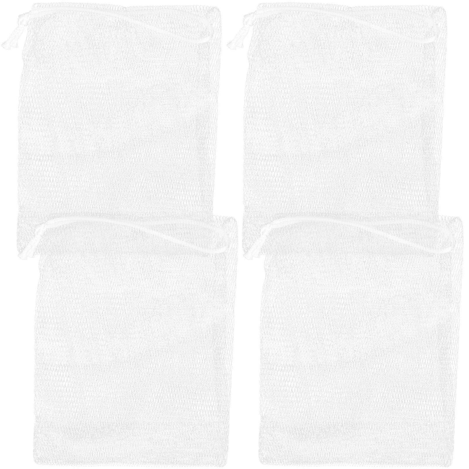 4pcs Colorful Exfoliating Mesh Soap Saver Pouch Bubble Net Handmade Soap Mesh Bag Body Facial Cleaning Netting(Random Color)