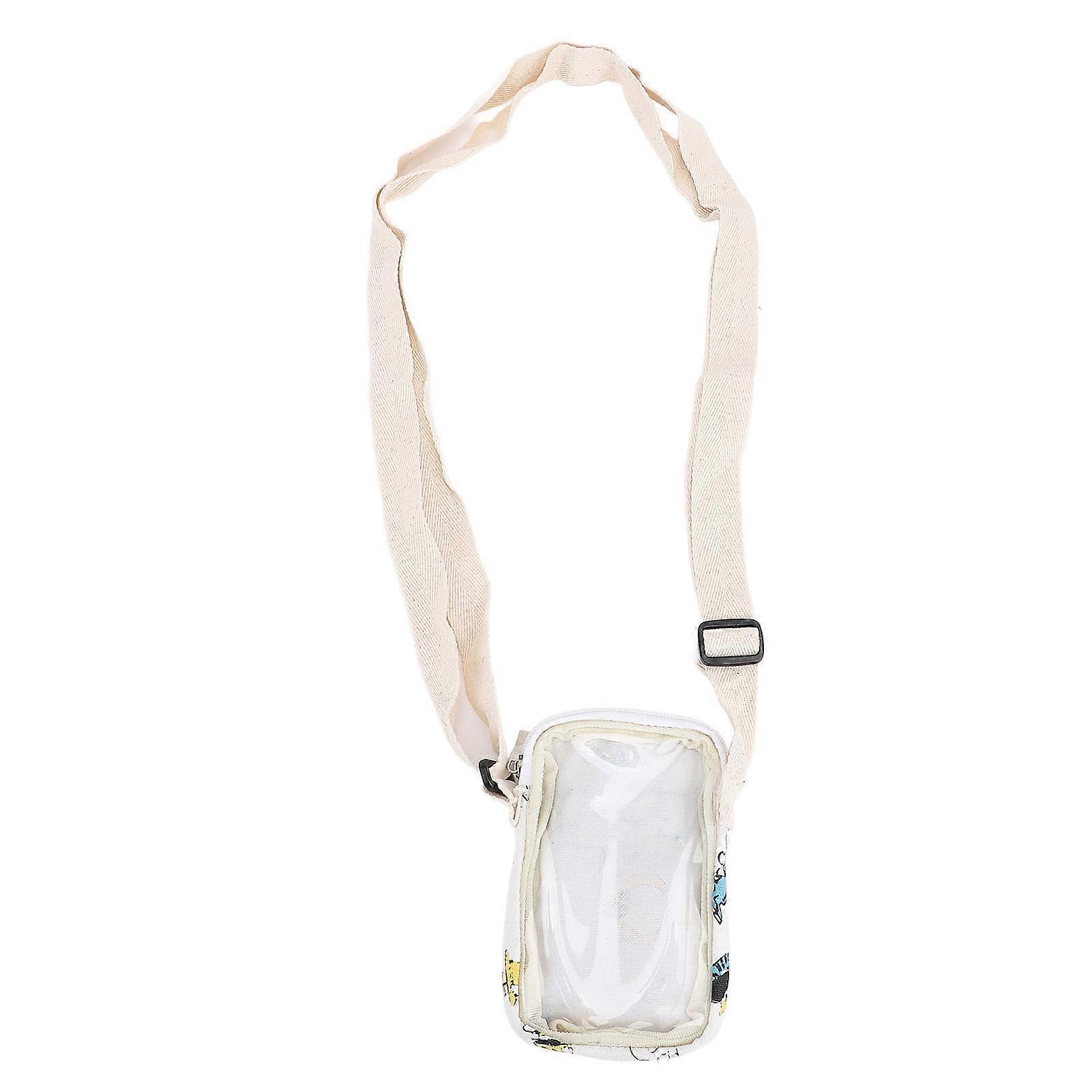 Portable Small Shoulder Pouch Bag Transparent Soft Shell Hanging Pouch with Adjustable Shoulder Strap for Outdoor