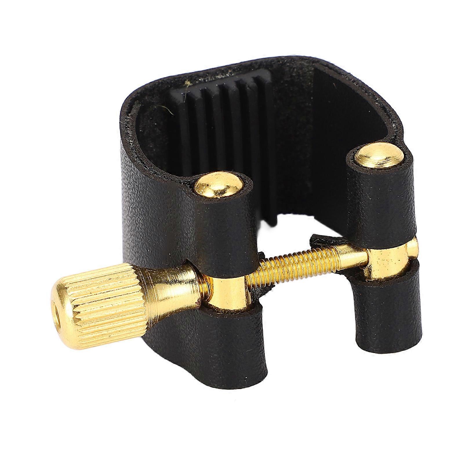 Saxophone Leather Ligature Fastener Compact Professional Replacement for Sax Mouthpiece C Type Alto