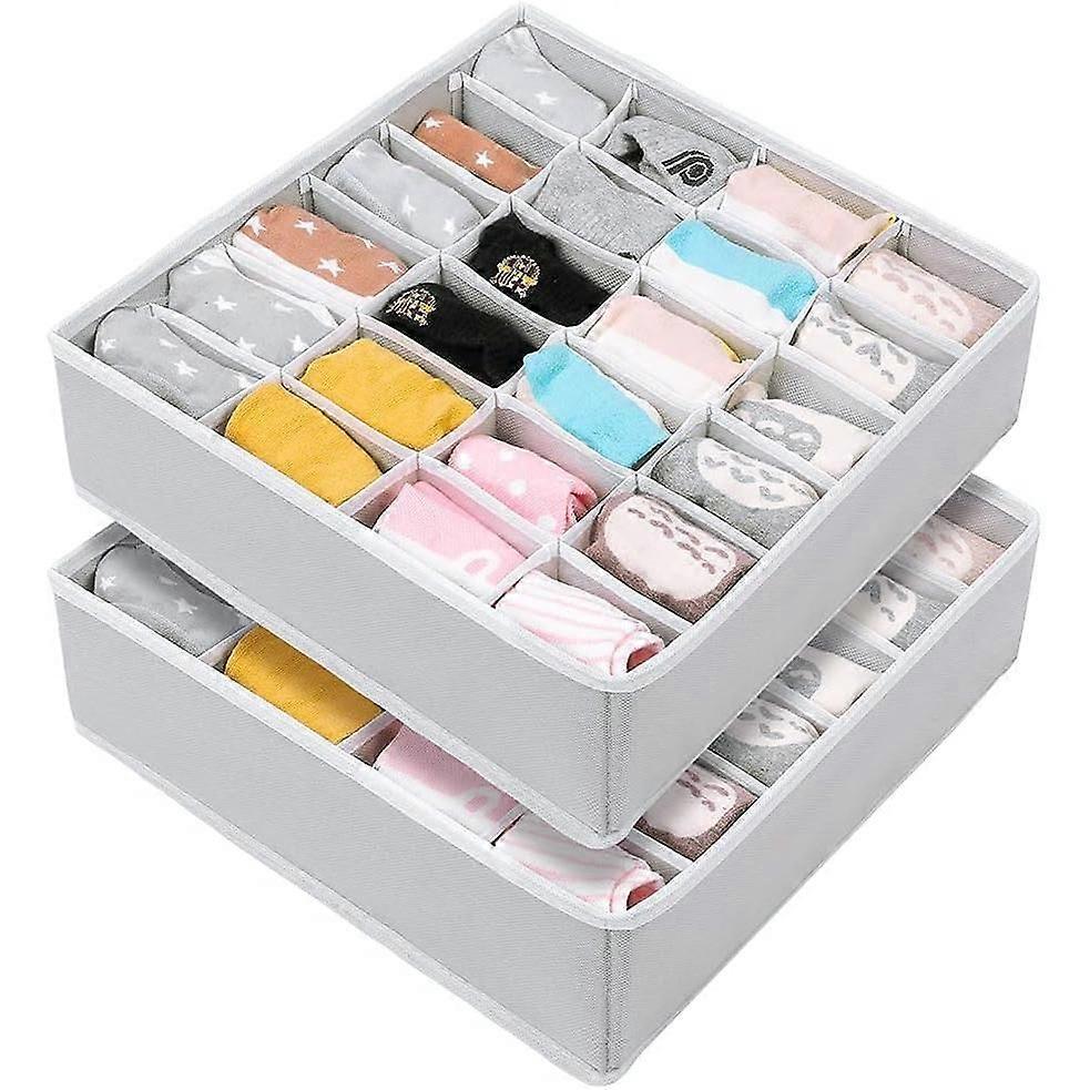 24 Storage Boxes (2 Pack, Grey)