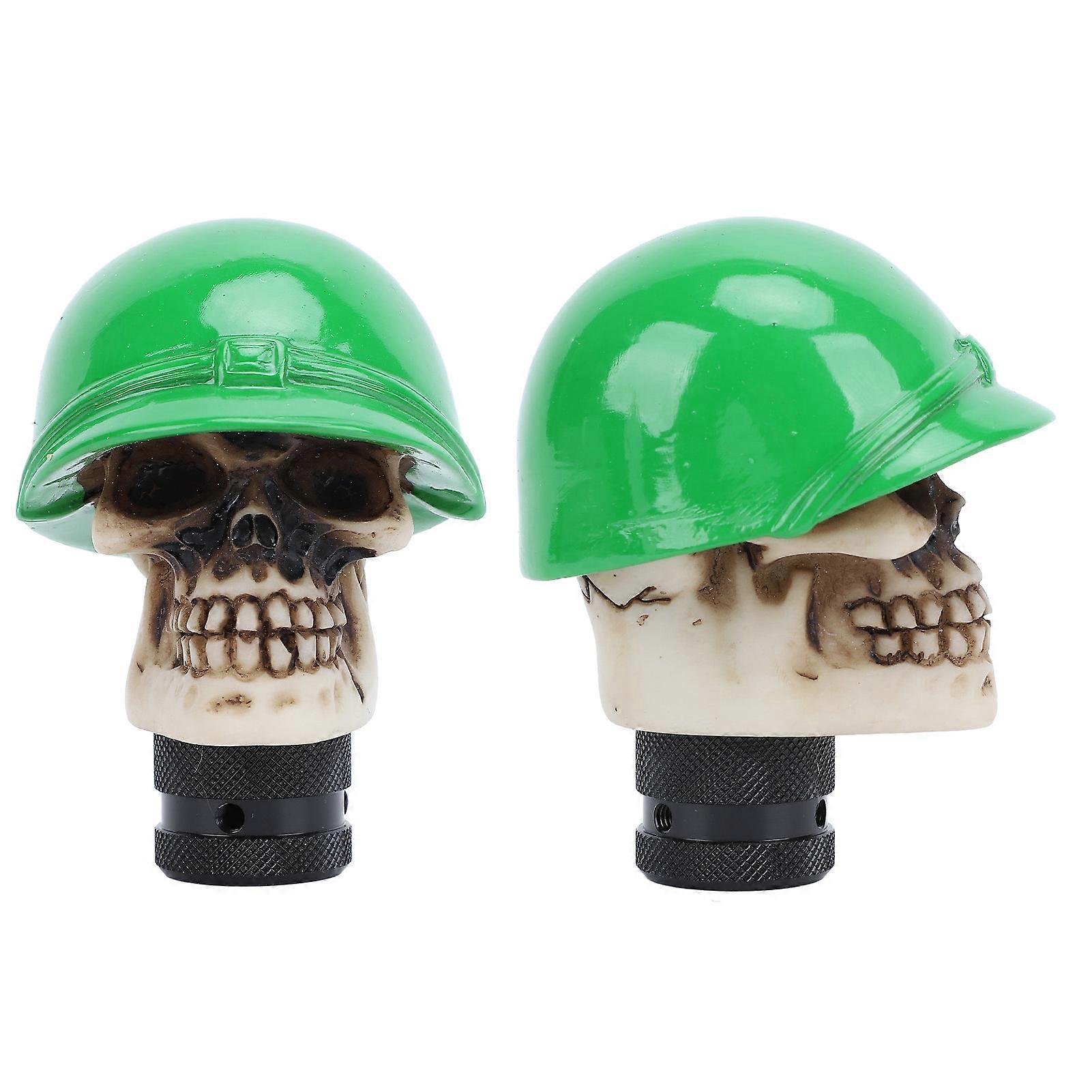 Skull Shift Knobs Resin Comfortable Grip Skull Shifter Handle Knob with 3 Adapters for Most Manual Transmissions Car Green 