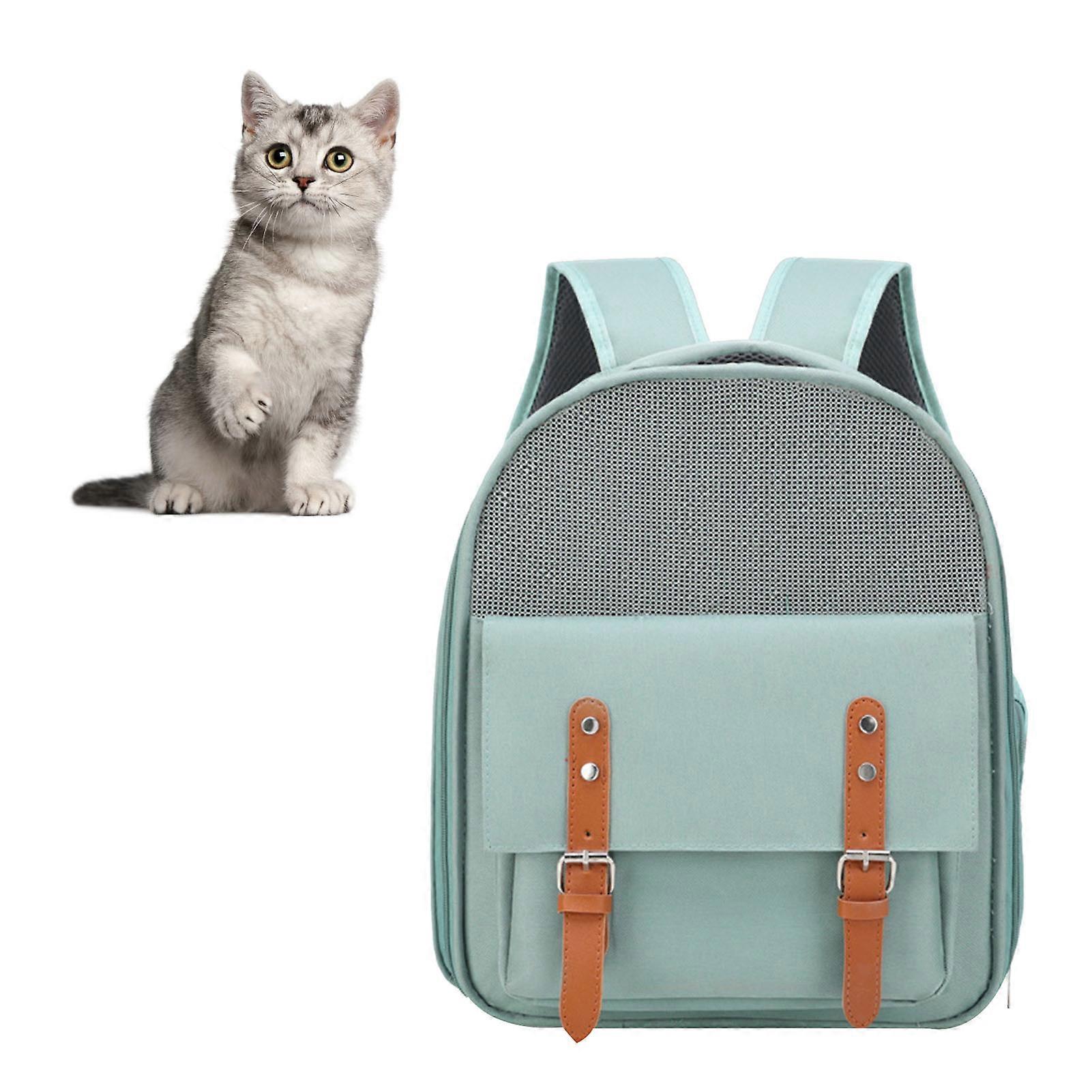 Large Capacity Green Nylon Cat Backpack Double Shoulder Carrier