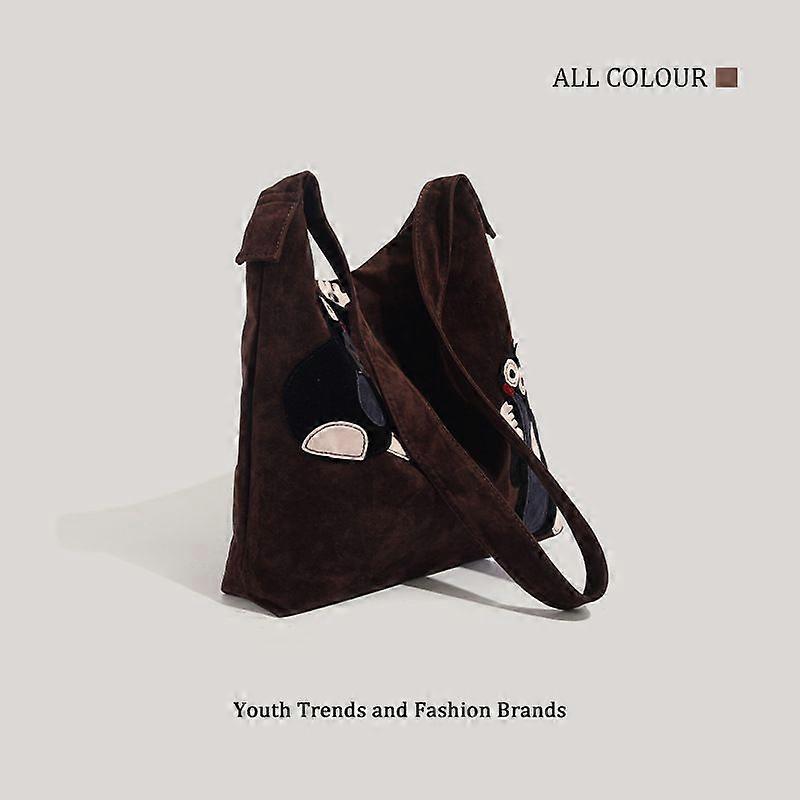 Large Capacity Canvas Shoulder Bag Coffee Colour