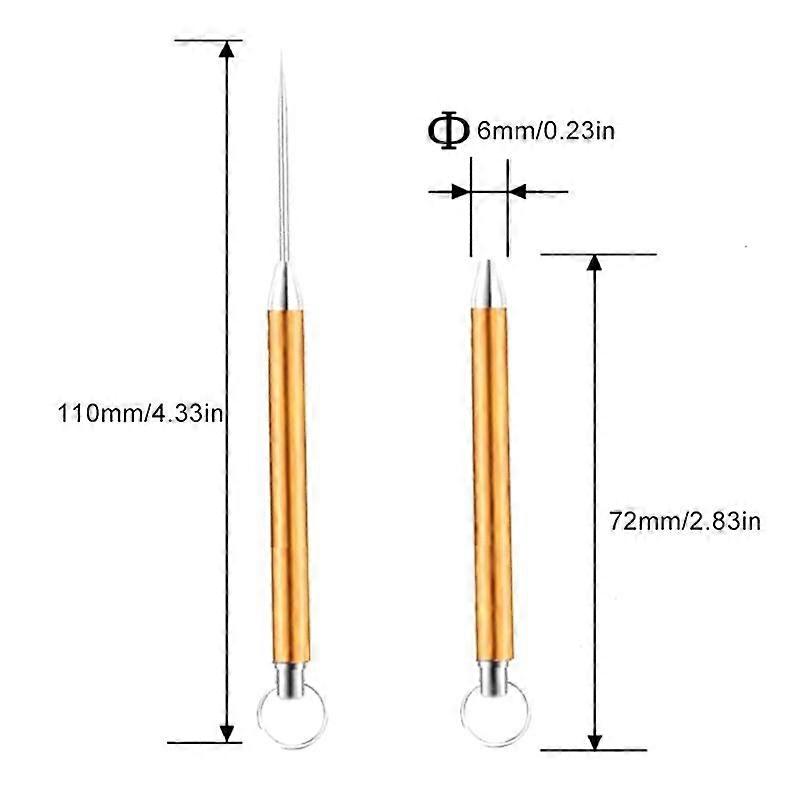1Pc Edc Titanium Alloy Push-Pull Toothpick Portable Camping Survival Tool