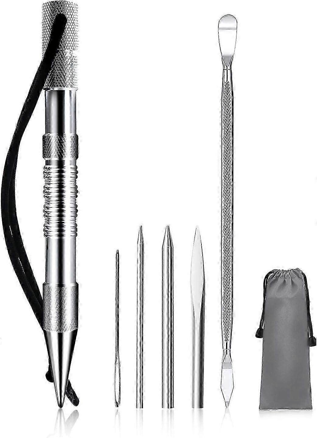 WILDAIR Marlin Spike with 6 Lacing Needles/Fids for Paracord or Leather Work Paracord FID Set