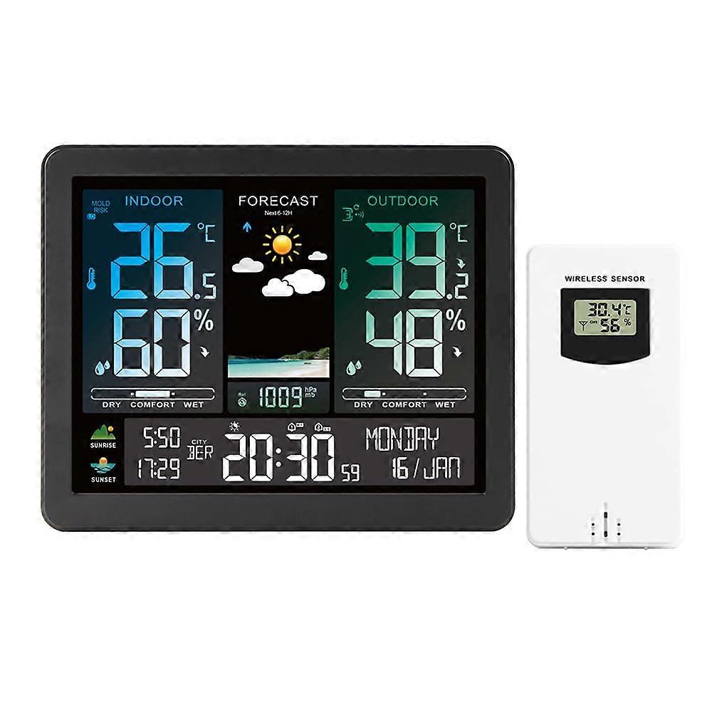 Indoor Outdoor Thermometer Wireless Multifunction Weather Station With Remote Sensor