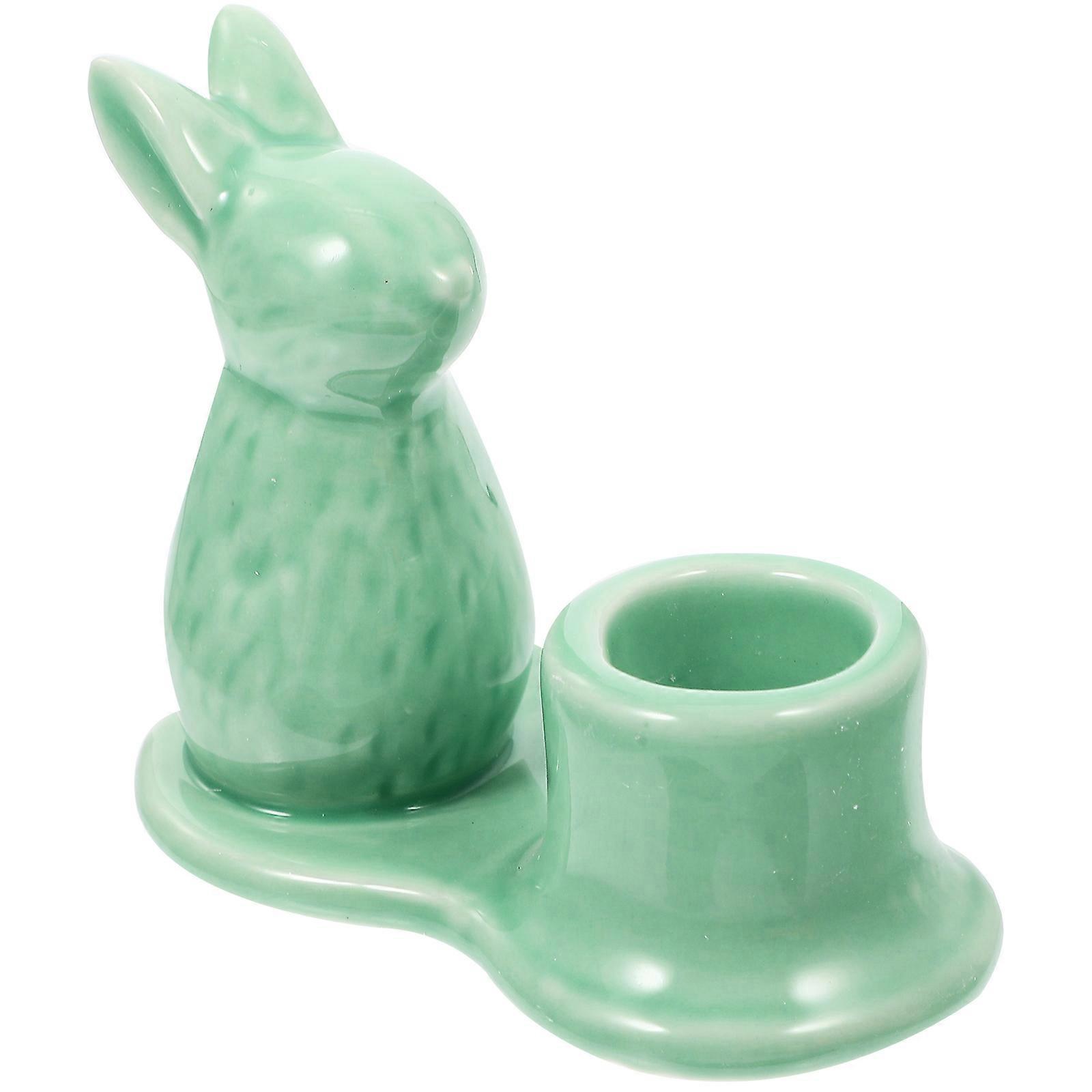 Ceramic Bunny Candlestick, Versatile Photo Prop for Creative Sessions