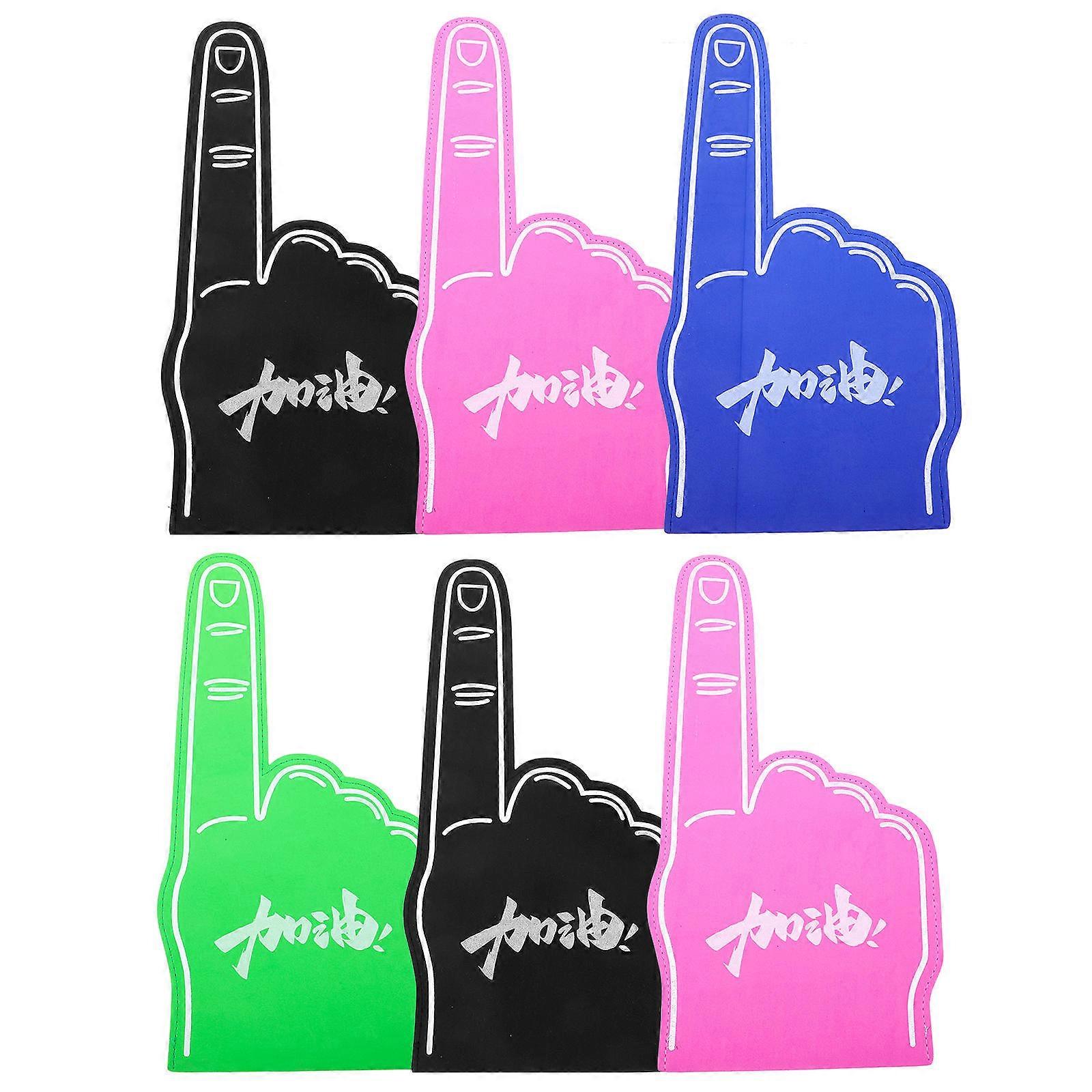 6pcs Large Foam Hands for Cheerleading, Cheer Foam Fingers for Sports Events and Games (Mixed Colors)
