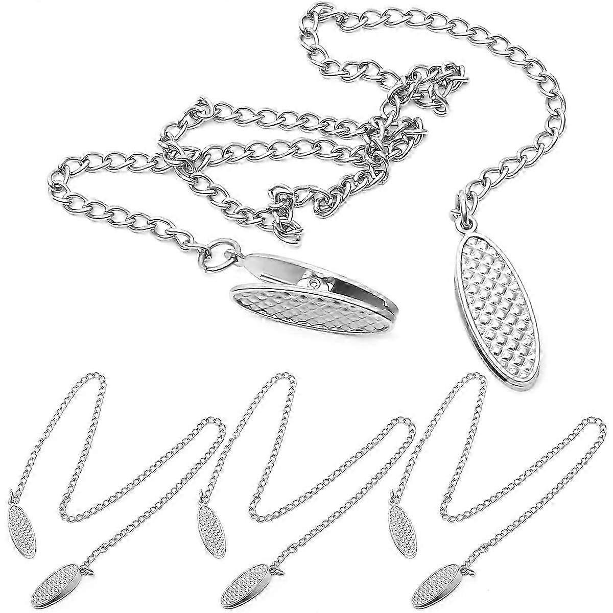 Serviettkjede i rustfritt stål med klips, 4-delt sett