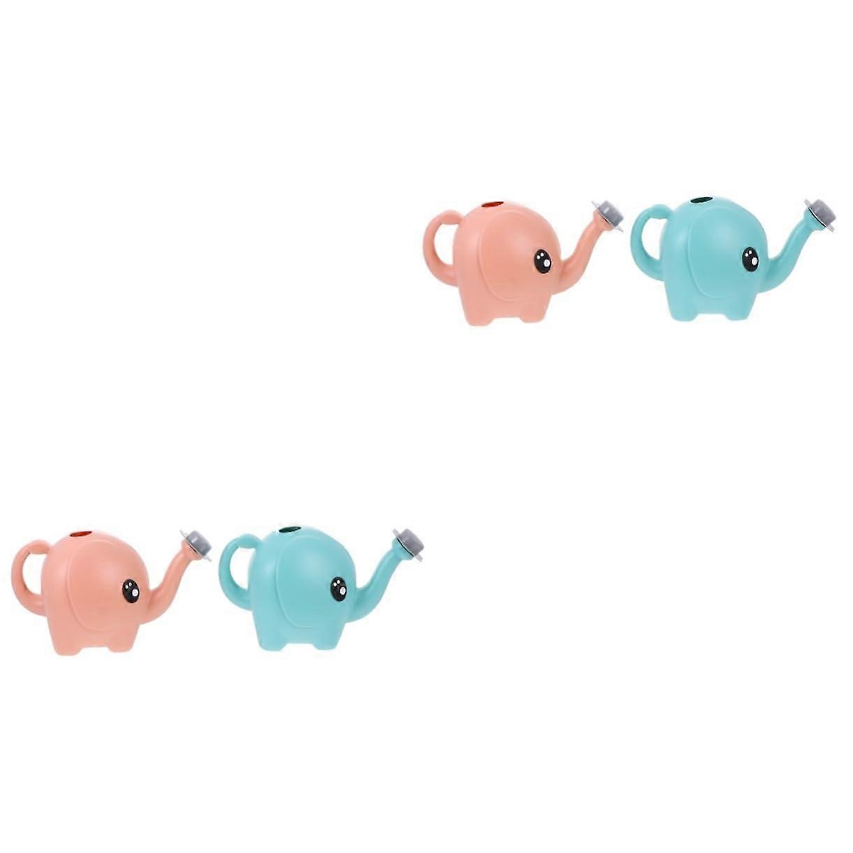 Elephant Watering Can Set of 4 Reusable PP Garden Sprinkling Cans for Flower Plants and Indoor Gardening