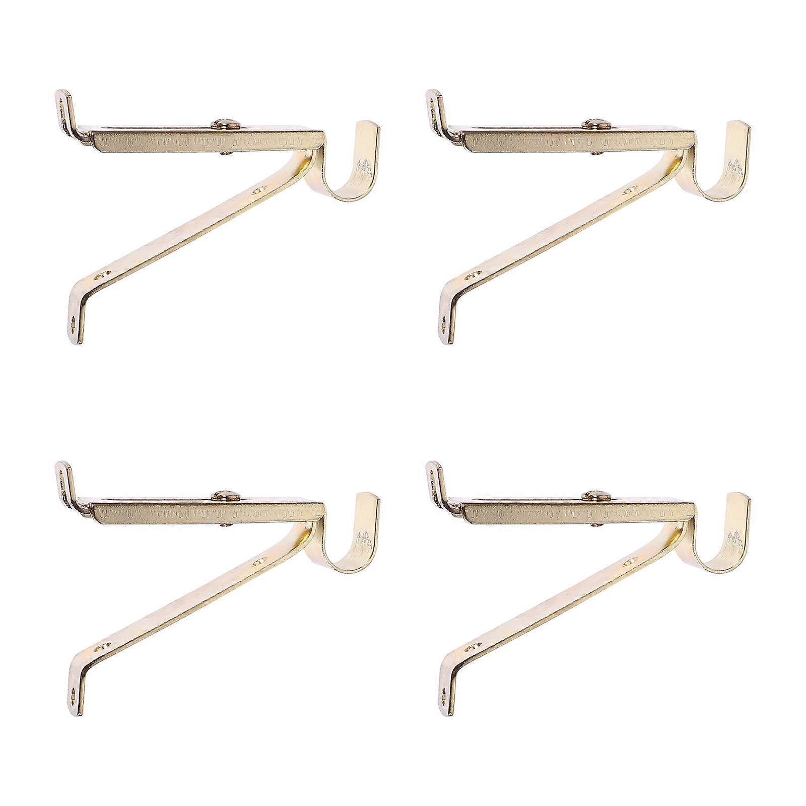 Curtain Rod Brackets Adjustable Telescopic Support Home Golden 15mm 4Set