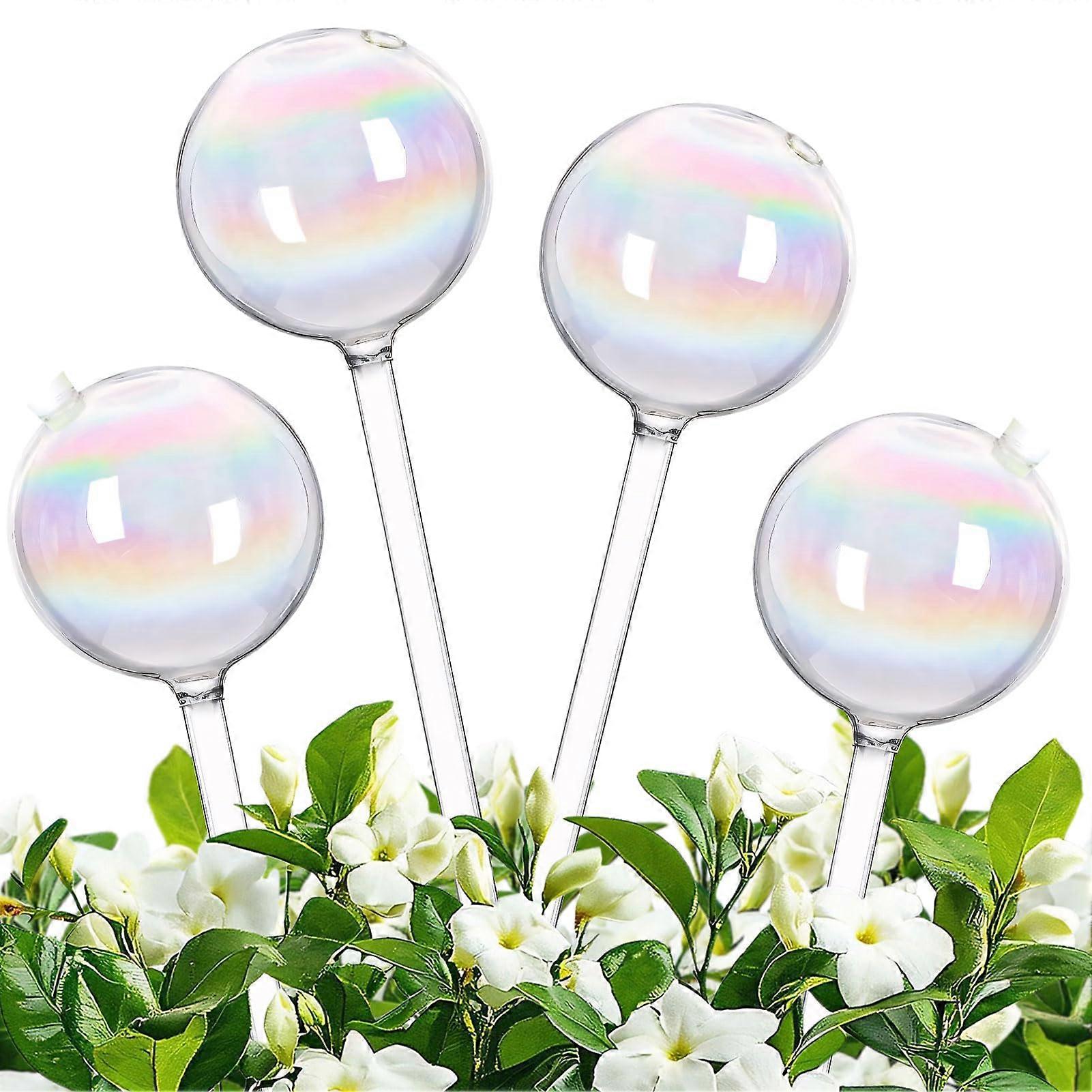 Watering Balls for Plants, Pack of 4 SelfWatering Dispenser, Colourful Glass Automatic System (SetA)