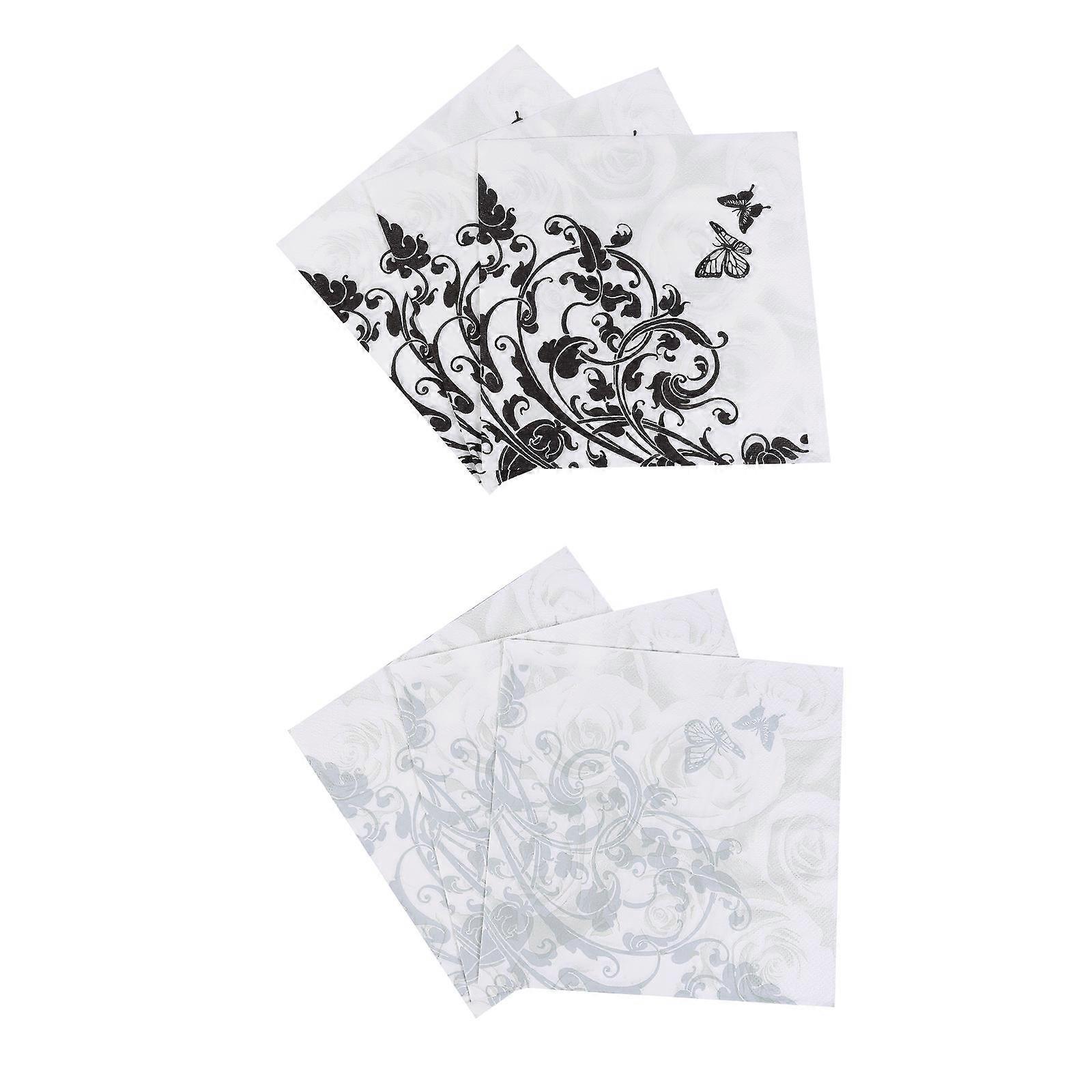 مناديل تحت عنوان الزفاف مناديل ورقية يمكن التخلص منها لحفلة الحديقة اللون الفضي 33x33 سم 2 قطعة