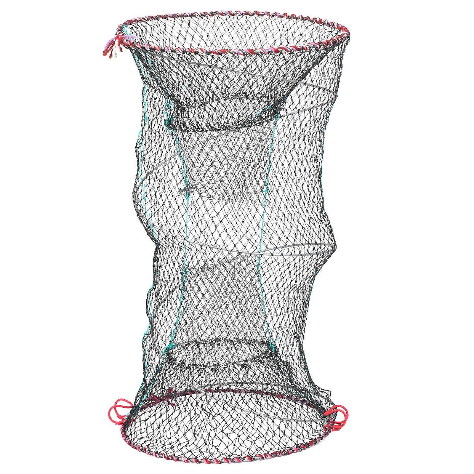 Portable Fishing Net Cage Folding Fish Containment Outdoor Fishing Tool 60x30cm Nylon 1Set