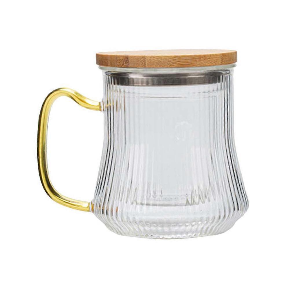 Tasse en verre avec couvercle et filtre adaptée à la préparation du thé à usage quotidien 1Set