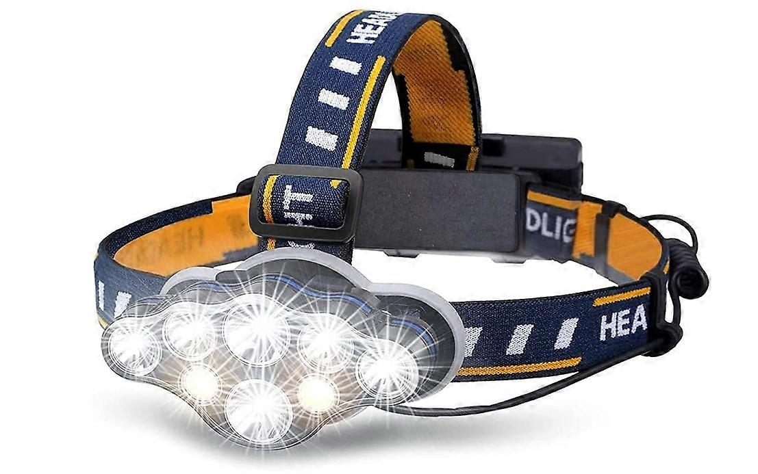 Head Torch Rechargeable, Head Torches Led Super Bright Rechargeable, 8 Modes USB Waterproof Head Lights for Head(Black)