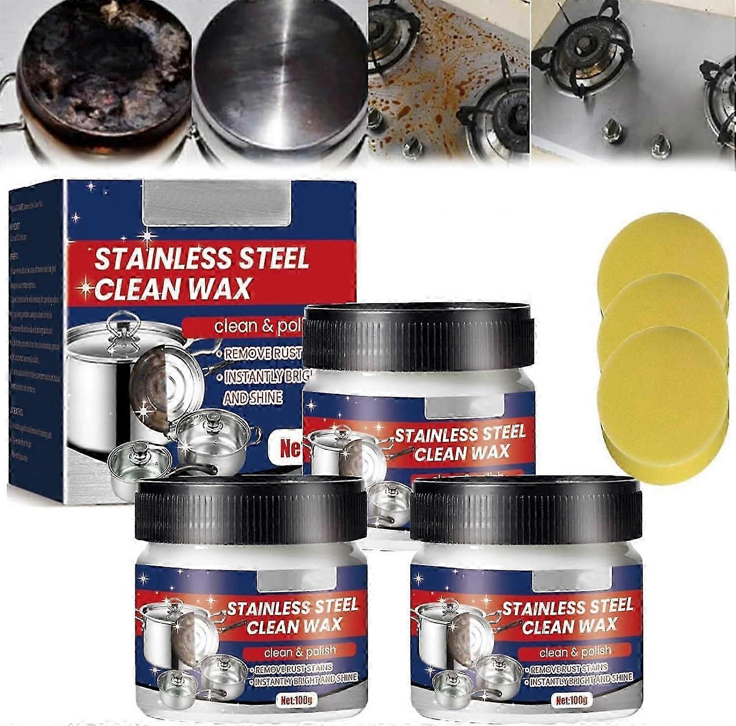 Rustfrit stål ren voks, Magical Nano-teknologi rustfrit stål rengøringspasta, rustfrit stål rengøringsmiddel & metalpolering, rustfrit voksrenser til G