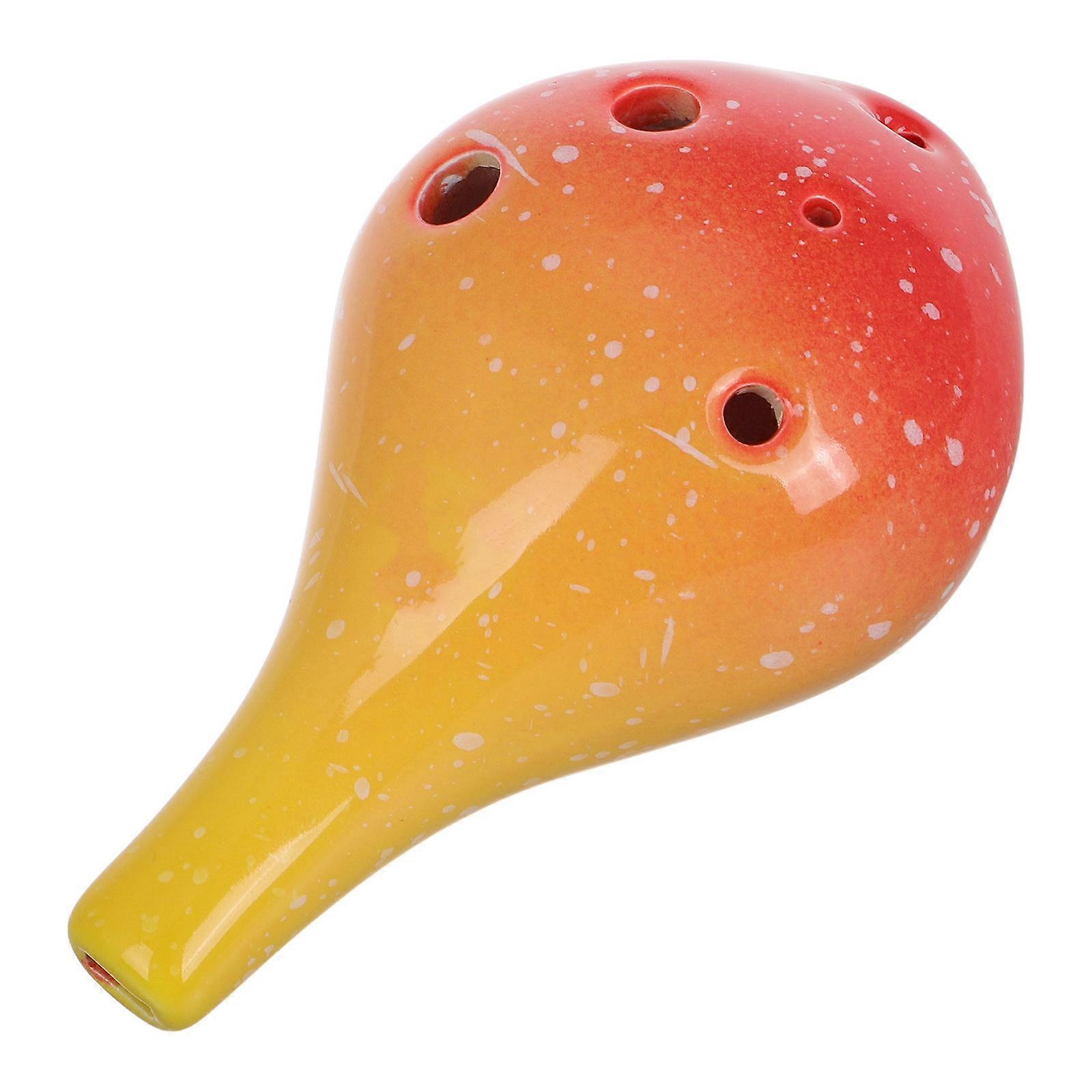 Φλάουτο Όργανο Ocarina Elegant Εμφάνιση Ντομάτα Κίτρινο Χρώμα 6 Τρύπες Alto 1Τμχ