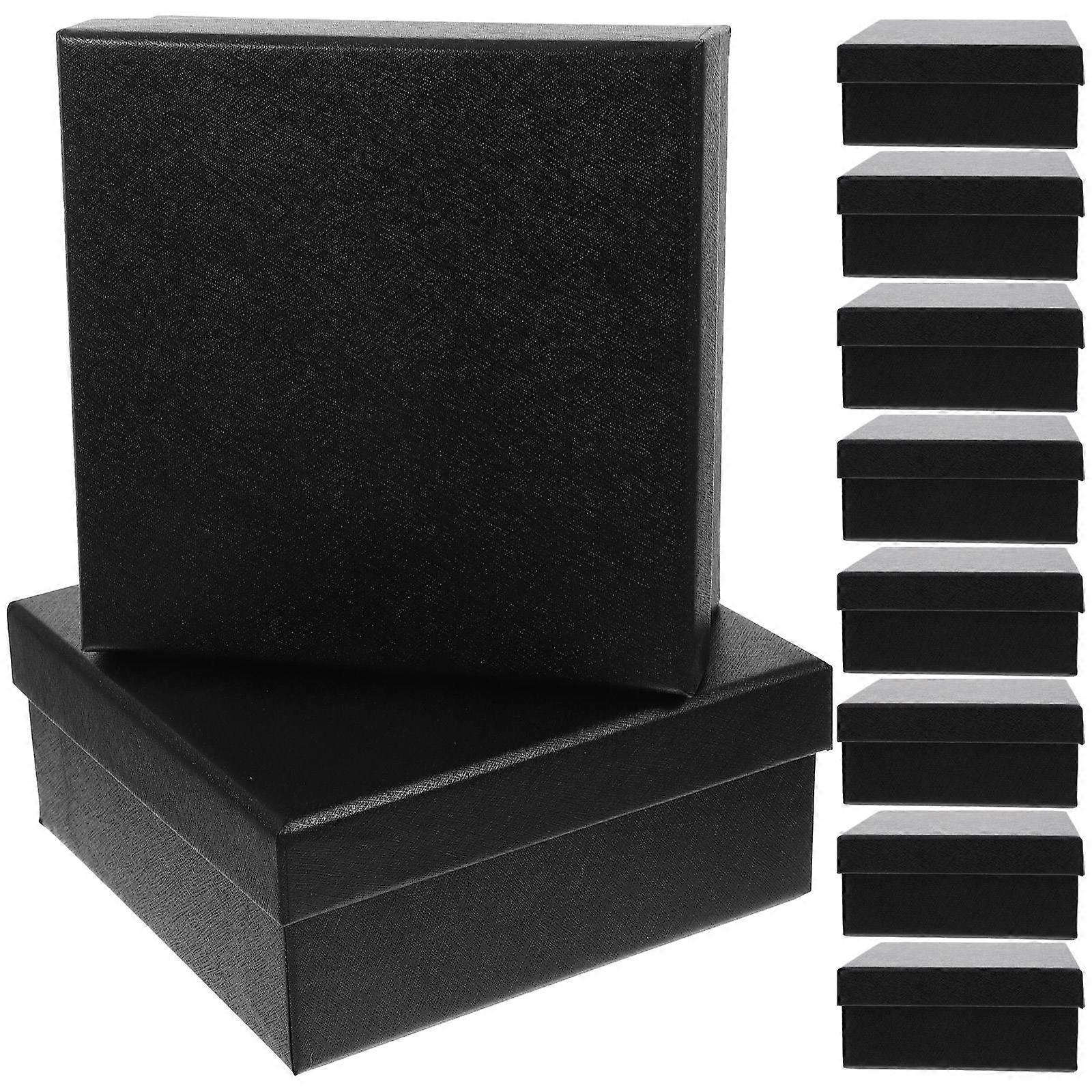 Chocolate Boxes Empty present Box Square Shape Portable Reusable Candy Box For Small 13X13X5.5CM Black 10Pcs