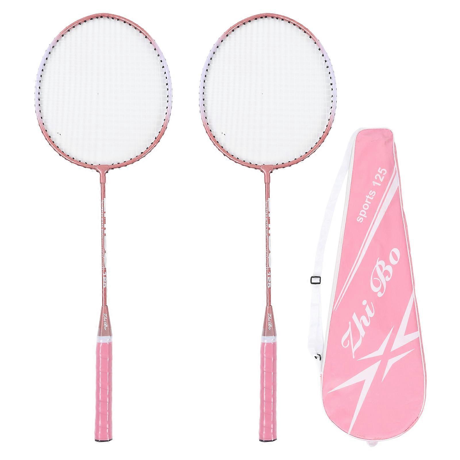 Professional Pink Iron Alloy Badminton Rackets for Beginners and Students