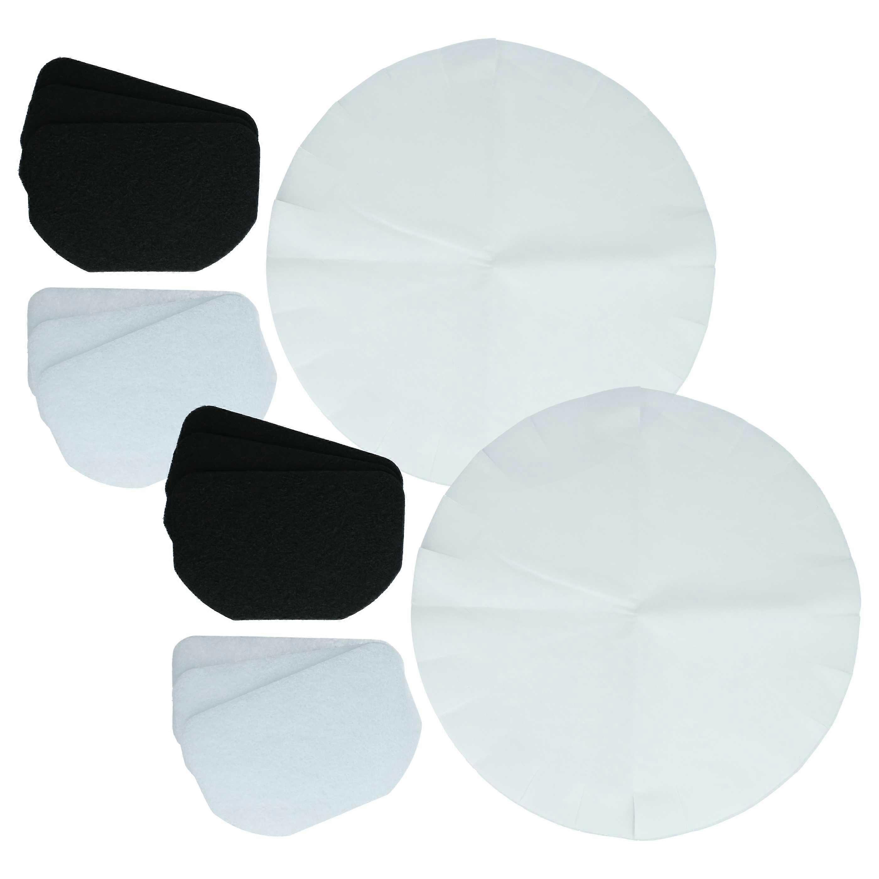 vhbw 12x papieren filters, 6x actieve koolfilters, 6x vetfilters compatibel met DeLonghi F17311, F330, F17433, F17431 Friteuse - 24 stuks. Filter Set
