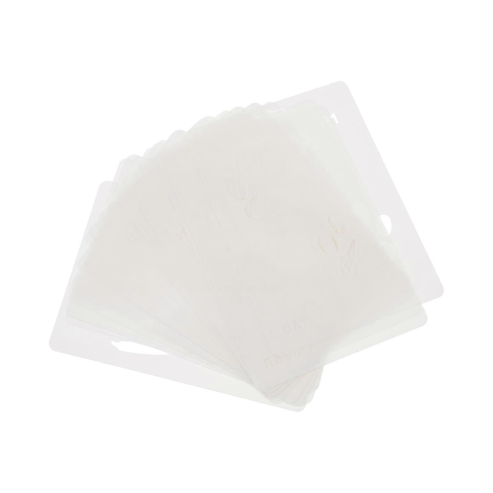 Footprint Fingerprint Theme DIY Stencils White Plastic Hollow Cartoon Animal Footprint and Fingerprint Pattern For Art Projects 20 Sheets