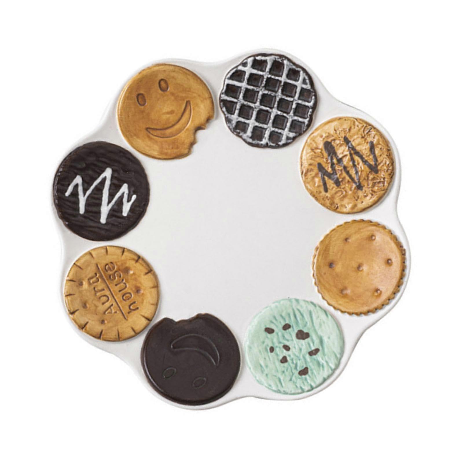 Ceramic Tableware Multicolor Plate For Camping Picnics Easy To Clean Cookie Plate