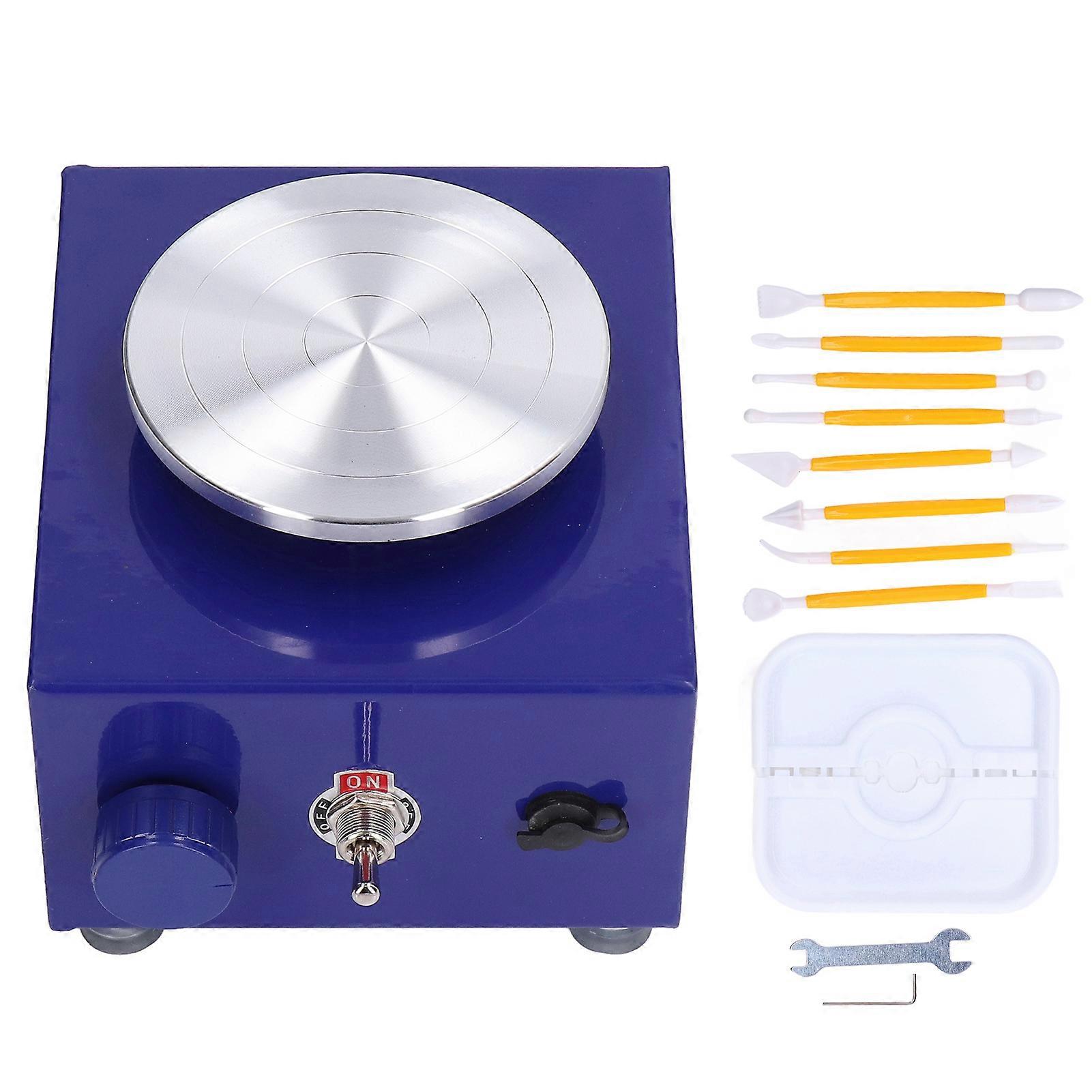 Mini Pottery Wheel, Bright Color, Compact Structure, Easy Operation, Rustproof, Stable, Very Durable, Pottery Wheel for Kids, EU Plug