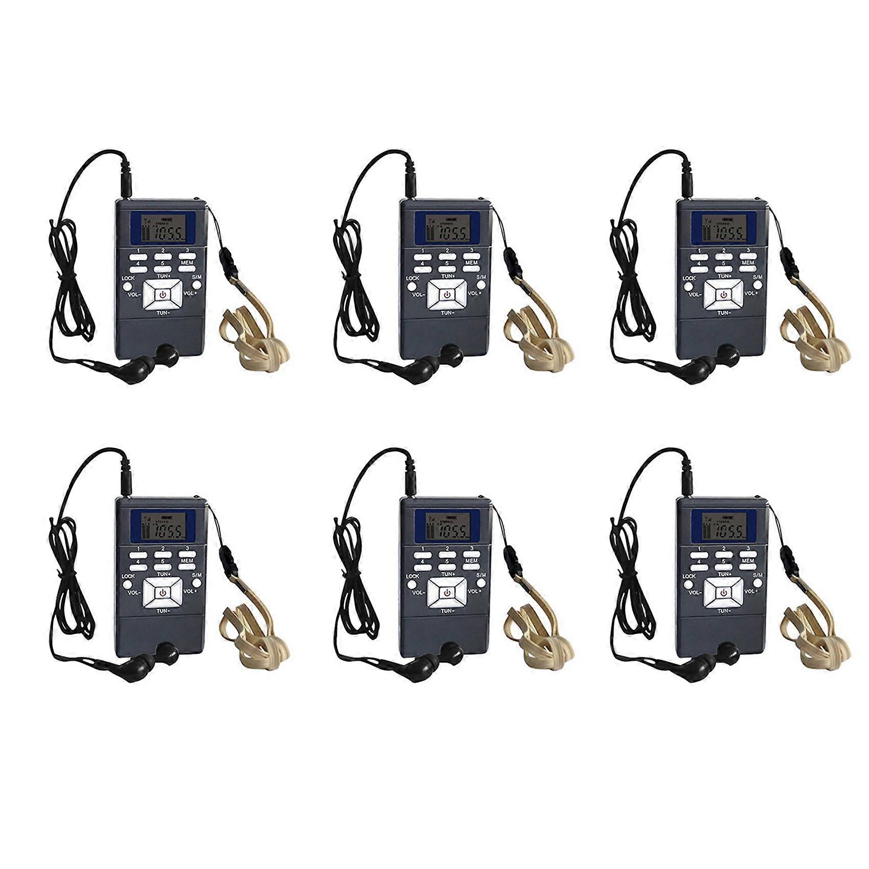 Digital Fm Radio Mini Speaker Portable Receiver Display silver gray