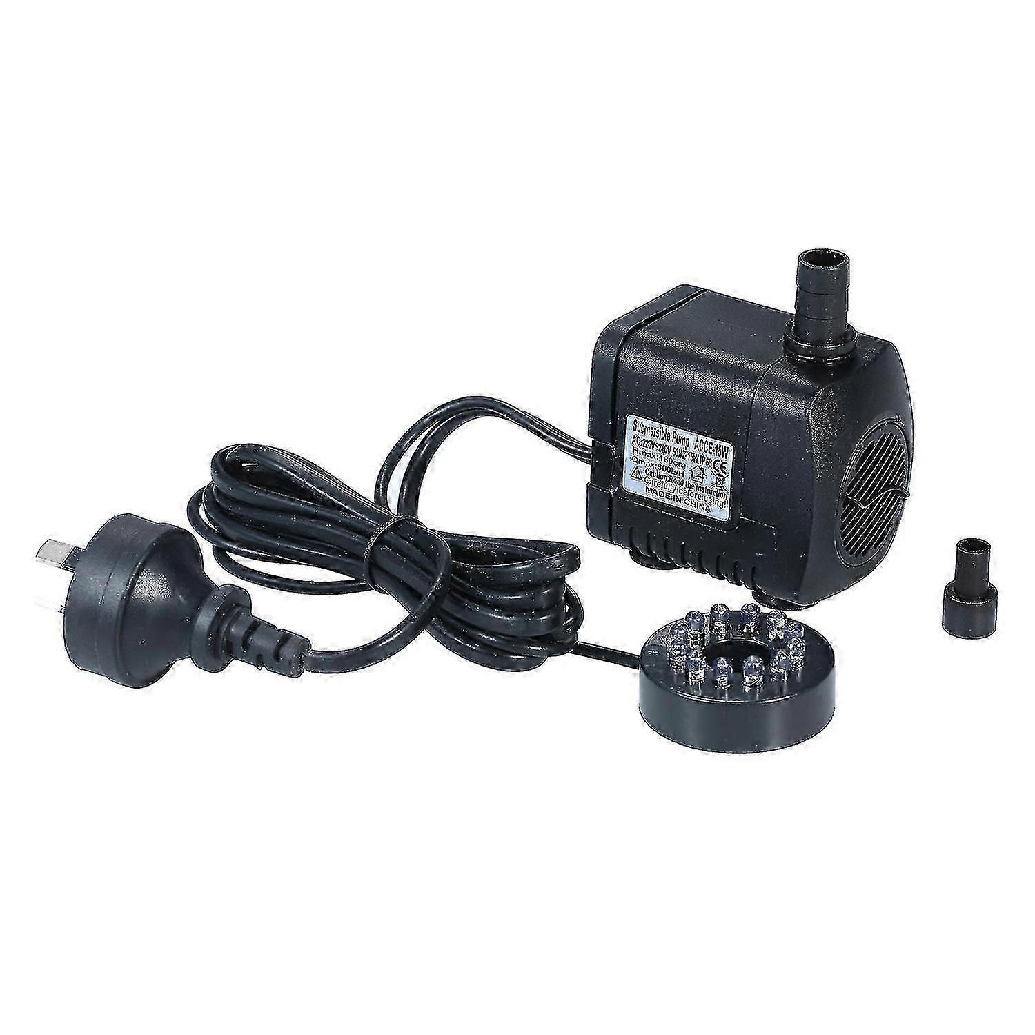 LED Light Submersible Pump 800L/H Ultra-Quiet Aquarium Pond Tank Pool Water Fountain Pump EU Plug