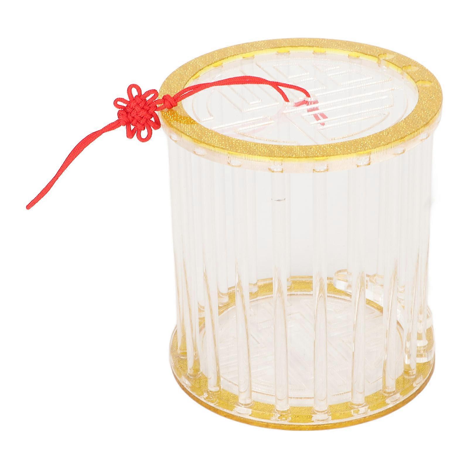 Circular Bug Cage Portable Acrylic Circular Grasshopper Cage Bug Critter Breeding Cage for Small Pets Single Grid