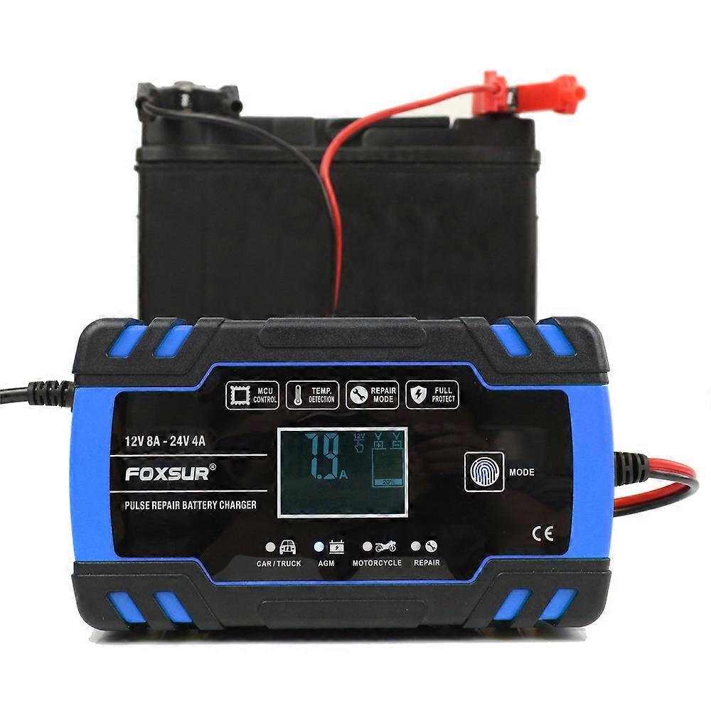 Car and motorcycle battery charger 12V 24V truck repair charger AGM charger European standard 220V