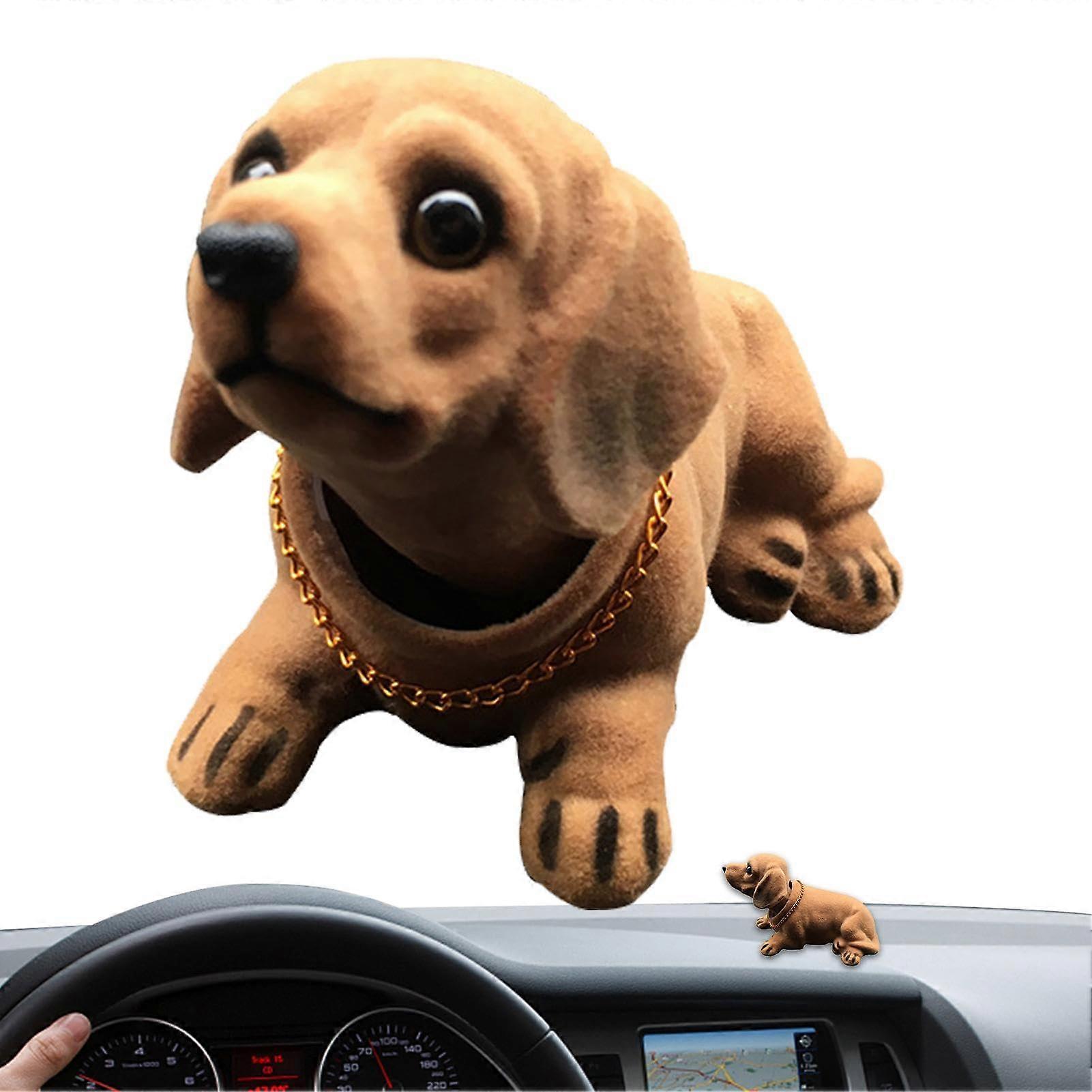 Bobblehead Dog - Dachshund Car Dashboard Decoration, Cute Wobble Dog Figure for Desk, Collectible Resin Material, 6 Inches