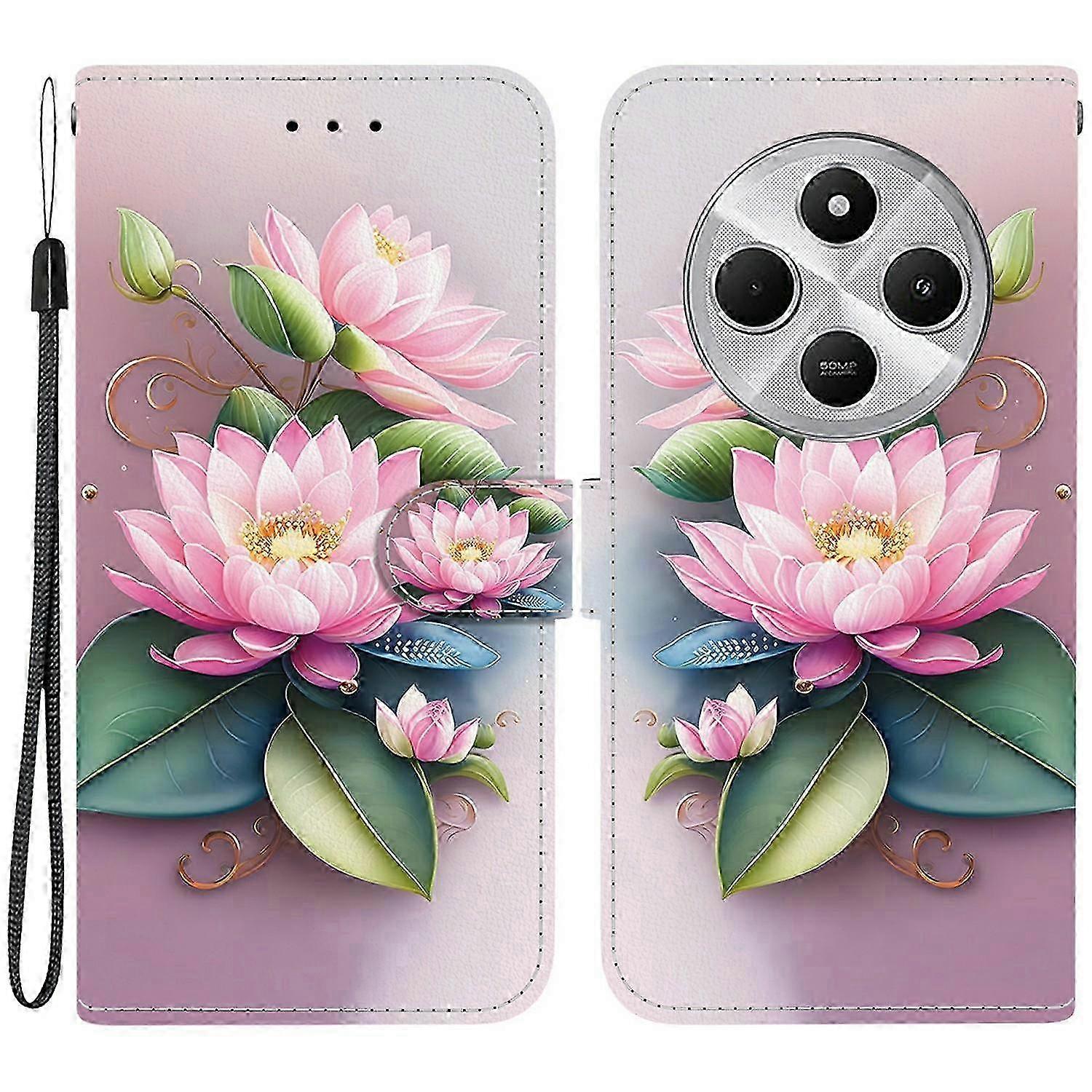 Leather Flip Wallet Phone Case Compatible with Certain Brands - Pattern Printing for 4G/5G Models