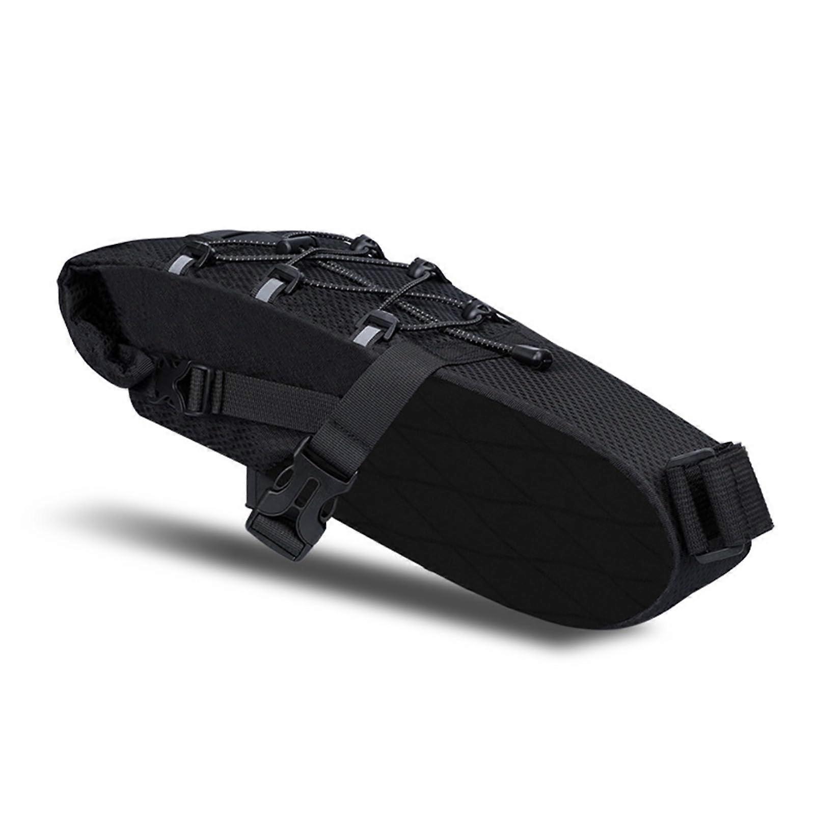 Durable Black Bicycle Bags with Large Capacity, Outdoor Use, Rear Seat Storage, Waterproof Material, Adjustable Straps