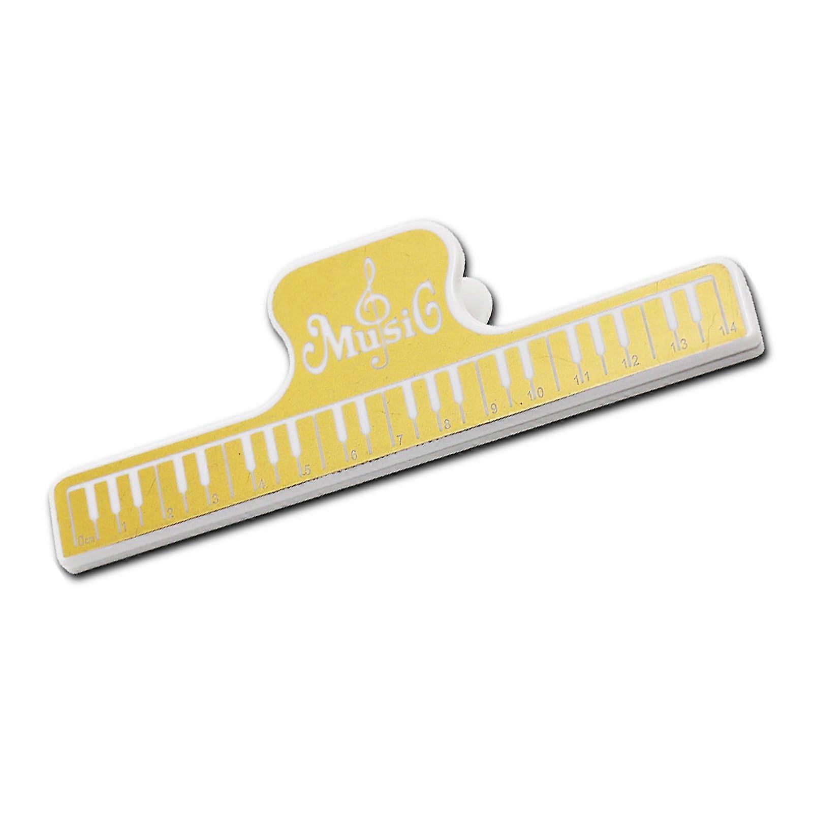 Music sheet holder with piano key pattern, plastic, sheet music holder, sturdy clips, piano music clip for guitar, violin, artist gold.