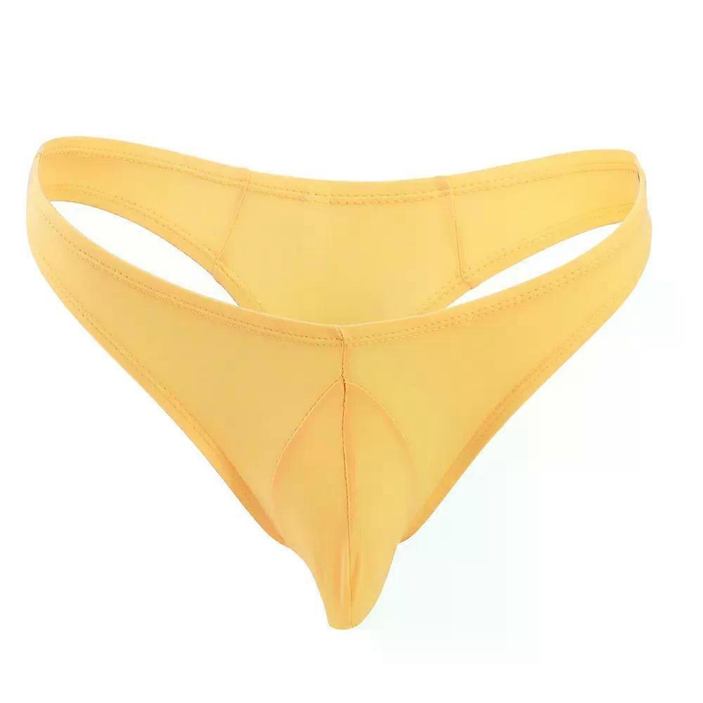 Men's Erotic T Back Thong Gays Sexy Ice Silk Transparent Thin G-string Youth Fashion Seamless Low Rise Elastic Breathable Bikini