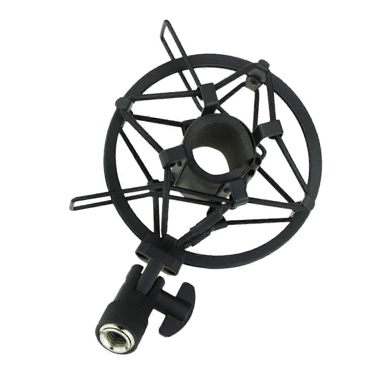 Condenser Microphone Stand, Black Shock Mount, 5/8' to 3/8' Adapter, Pop Filter, Mic Clip, Universal with Metal Tripod Base