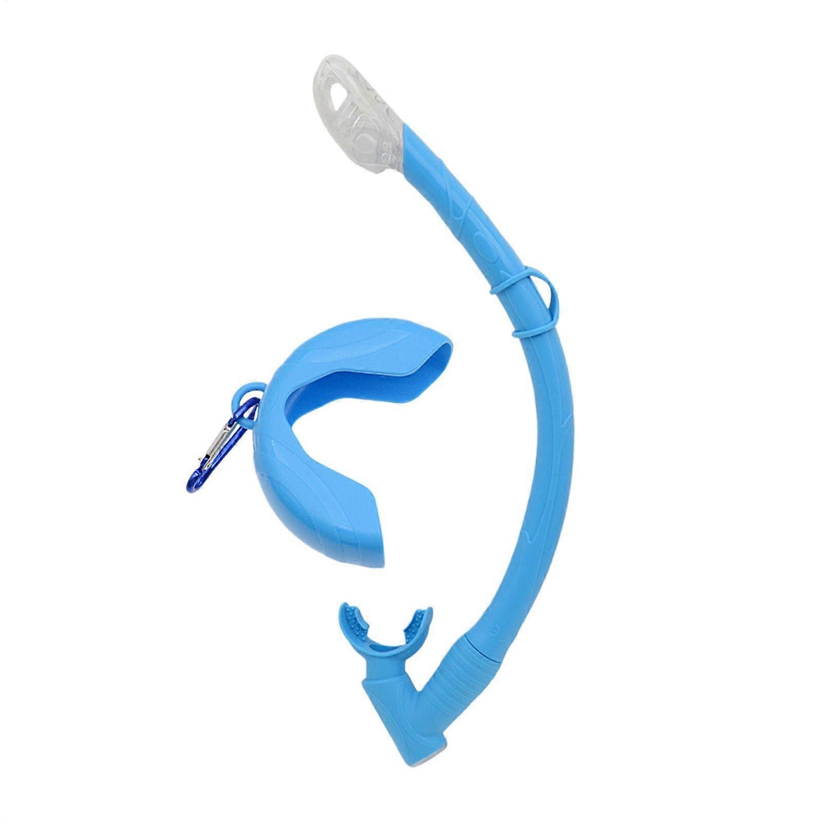 Silikonschwimmschnorchel 40 cm Tauch-Atemschlauch, Tragbar Atemschlauch für Erwachsene, Blau, Einfach zu Bedienen