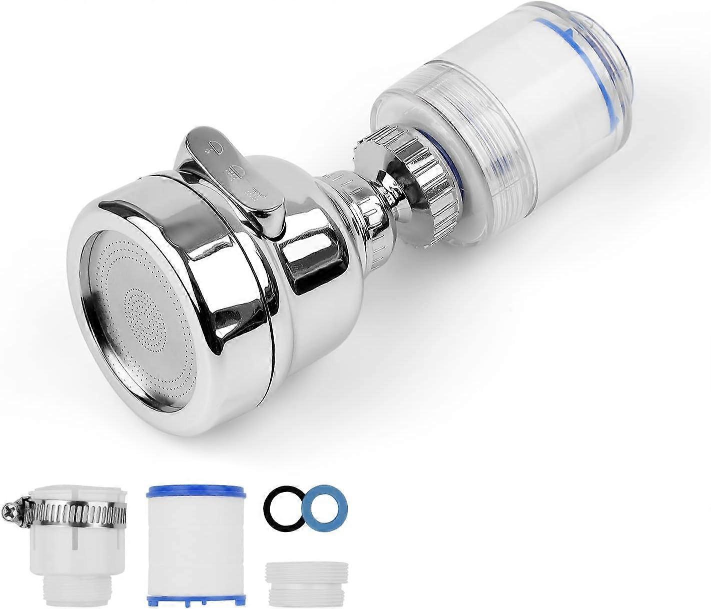 3rd Speed Faucet, 360 Degree Water Filter , With Two PP Cotton Filter Elements,Silver